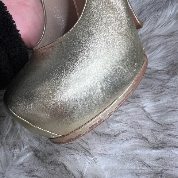 Ysl Yves Saint Laurent Gold Tribute Pump Heel - Picture 7 of 9